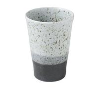 Asayu Japan Ceramic Tea Cup 310ml, Japanese Yunomi Mug, Made in Japan, Microwave and Dishwasher Safe for Green Tea, Coffee and Hot Beverages - White x Black