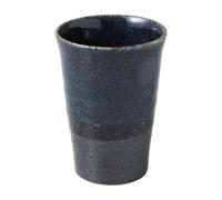 Asayu Japan Ceramic Tea Cup 310ml - Japanese Yunomi Mug, Made in Japan, Microwave & Dishwasher Safe, Blue x Black Traditional Cup for Green Tea, Coffee & Hot Drinks