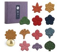 Asayu Japan Flower Shaped Pressed Incense Cones Collection with Floral Scents, 12 PCS Japanese Incense Variety Set - 12PCS Flower Shaped Pressed Incense Set