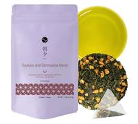 Asayu Japan Premium Gyokuro and Genmaicha Blend Japanese Green Tea - Roasted Brown Rice with Gyokuro Powder 100% Made in Japan 2.5 g x 15 bags for Evening Relaxation