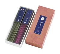 Asayu Japanese Low Smoke Incense Sticks Traditional Fragrance Set - Green Tea and Cherry Blossom - ca. 40 sticks, 20g (2x) - Made in Japan - Quality Variety Pack, Natural Material, Multipack