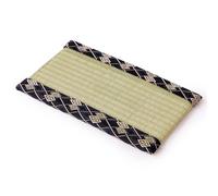 Asayu Mini Tatami Mat, Real Igusa Rush Grass, Made in Japan, Japanese Traditional Decor for Bonsai, Ikeabna Flower Arrangement, Doll Stand, Coaster & Incense Holder Placement - Black