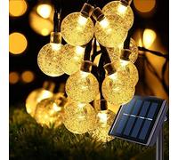 ASBA Solar String Lights Outdoor Garden 50 Led String Lights, 8 Functions, Fairy Lights Decorative Crystal Ball Lighting for Home,Garden,Patio,Party,Yard (Warm White)