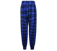ASBAHFASHION Women's Harem Trousers ALI Baba Long Pants Baggy Hareem Leggings Plus Size 8-227 Blue Tartan