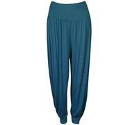 ASBAHFASHION WOMEN'S HAREM TROUSERS ALI BABA LONG PANTS BAGGY HAREEM LEGGINGS PLUS SIZE 8-26 (3XL UK24-26, TEAL)