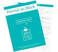 Asbestos Alert Permit to Work Forms - Pack of 10 | Safety Compliance Documentation for Hazardous Material Management