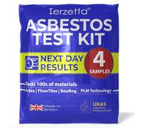 Asbestos Test Kit - 4 Samples, FAST NEXT DAY Results, UKAS Lab Certified, Easy-to-Follow Instructions, Return Postage Included, Suitable for Home Artex, Tiling, Roofs & More NO PPE