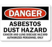 Asbestos Warning Signs Danger Asbestos Cancer Lung Hazard Warning Metal Sign Tin Signs Aluminum Plaque for Outdoors Use Yard Farm Fence Home Wall Decor 8x12 inch