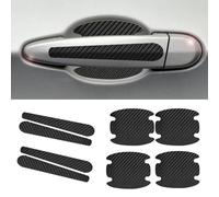 ASBHFC 8Pcs Car Door Handle Cup Protector and Strip Stickers for Audi RS4 (B5 B7 B8 B9 2000-2025 2026),Carbon Fiber Effect Scratch Guards, Waterproof Auto Paint Protection Film