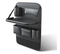 ASBHFC Car Back Seat Organiser with Foldable Table Tray for Defender (L663 90/110/130 2020-2025 2026), Premium PU Leather Kick Mat Seat Protector with Touch Screen Tablet Holder