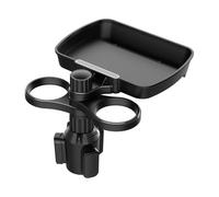 ASBHFC Car Cup Holder Expander with Large Food Tray for Renault Captur (J87 HJB 2013-2025 2026), 3-in-1 Multifunctional Car Tray for Eating, 360° Swivel Dual Cup Holder with Phone Slot