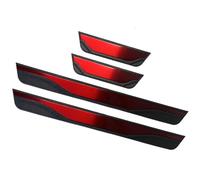 ASBHFC Car Door Sill Protector Strips for Vauxhall Corsa (D E F 2006-2025 2026), Red & Black Entry Guards, Anti-Scratch Welcome Pedal Covers for Front & Rear Doors, Auto Scuff Plates for Car