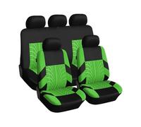 ASBHFC Tyre Track Style Car Seat Covers in Black & Green for Citroën C4 Cactus (E3 2014-2020), Protectors for Automotive Interior, Durable & Sporty Design for Car Enthusiasts,5 piece set