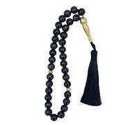 Asbih 33 10mm - Islamic Prayer Beads, Tasbeeh, Sibha, Muslim Mala, Masbaha, Misbaha, Tesbih, Tespih, Dhikr Beads, Zikr Beads, Worry Beads, Prayer Counter Arabic tassel bracelet (Big black)