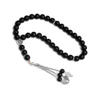 Asbih 33 8mm - Islamic Prayer Beads, Tasbeeh, Sibha, Muslim Mala, Masbaha, Misbaha, Tesbih, Tespih, Dhikr Beads, Zikr Beads, Worry Beads, Prayer Counter... (Frosted Black)