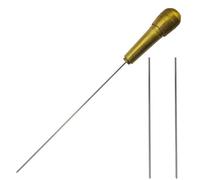 Asbrot Upgrade 3P - Poke Pin Pusher, 3D Printer Nozzle Cleaning Kit, Clearing Filament Clog Tool, Zinc Alloy Handle with 3Pcs Pin, Must-have Cleaner for Printing Extruder/Hotend, Dia 1.6mm by L 210mm