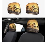 asbwuo 2 PCS Car Headrest Covers Soft Breathable Car Head Rest Covers Protector Old Bicycle Headrest Covers for Cars Seat Headrest Covers for Trucks SUV Universal Interior Car Accessories