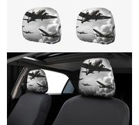 asbwuo 2 PCS Car Headrest Covers Soft Breathable Car Head Rest Covers Protector World War Headrest Covers for Cars Seat Headrest Covers for Trucks SUV Universal Interior Car Accessories