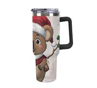 asbwuo 40 Oz Tumbler with Handle Interesting Wombats Stainless Steel Coffee Mug Reusable Travel Mug Leak-Proof Insulated Car Cup Large Capacity Tumbler for Travel, Outdoor, Home Use (Black)