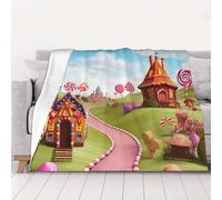 asbwuo 50"X40" Throw Blanket Soft Cozy Fleece Blanket Lightweight Warm Bed Blankets for Couch Sofa Bed Chair Home Decor Candy Beautiful Land