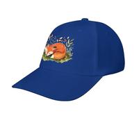 asbwuo A Sleeping Fox Casual Baseball Cap Funny Golf Dad Hat Adjustable Trucker Caps for Running Outdoor Sports Navy