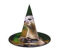 asbwuo Animal Cute Brown Otters Print Halloween Witches Hat Witch Costume Women Cosplay Party Wizard Hat Accessory