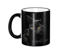 asbwuo Black Cat Coffee Mug with Handle Tea Cup Mug Drinking Cups Ceramic Reusable Funny Novelty Coffee Mugs Travel Cup Drinkware Accessories for Home Office Cups Gifts 11oz