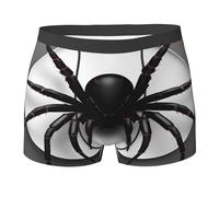 asbwuo Black Spider Print Mens Boxer Briefs Active Stretch Breathable Comfortable Underwear,Daily,Exercise