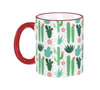 asbwuo Cactus Succulents Coffee Mug with Handle Tea Cup Mug Drinking Cups Ceramic Reusable Funny Novelty Coffee Mugs Travel Cup Drinkware Accessories for Home Office Cups Gifts 11oz
