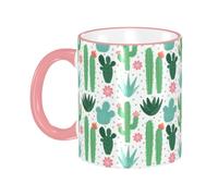 asbwuo Cactus Succulents Coffee Mug with Handle Tea Cup Mug Drinking Cups Ceramic Reusable Funny Novelty Coffee Mugs Travel Cup Drinkware Accessories for Home Office Cups Gifts 11oz