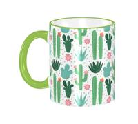 asbwuo Cactus Succulents Coffee Mug with Handle Tea Cup Mug Drinking Cups Ceramic Reusable Funny Novelty Coffee Mugs Travel Cup Drinkware Accessories for Home Office Cups Gifts 11oz