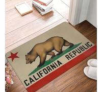 asbwuo California Republic Brown Bear Flag Sign Door Mat -Dirt Trapping Outdoor Welcome Mats Non-Slip Outdoor Indoor Entrance Low Profile Front Doormat (24x16in)