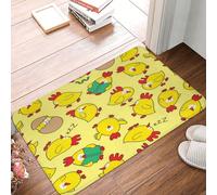asbwuo Cartoon Cute Little Yellow Chicken Door Mat -Dirt Trapping Outdoor Welcome Mats Non-Slip Outdoor Indoor Entrance Low Profile Front Doormat (24x16in)