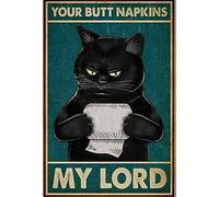 asbwuo Cat Your Napkins My Funny Cat Funny Toilet Retro Metal Sign Cooper Barn Shop Kitchen Cottage Country Outdoor Home Style Farmer Silly Decoration Nice Sign 6x8 inch