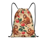 asbwuo Charming Monkeys Drawstring Backpack Lightweight Sports Gym Bag With Adjustable Shoulder Straps For Fitness Yoga Travel Soccer Volleyball Medium