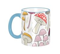 asbwuo Colorful Mushrooms Coffee Mug with Handle Tea Cup Mug Drinking Cups Ceramic Reusable Funny Novelty Coffee Mugs Travel Cup Drinkware Accessories for Home Office Cups Gifts 11oz