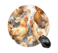 asbwuo Comfortable Mousepad Waterproof Non-Slip Rubber Base Mouse Pad Chicken Duck Round Printed Mouse Mat for Laptop Office