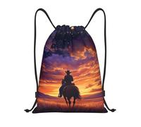 asbwuo Cowboy West Drawstring Backpack, Lightweight And Suitable For Fitness, Sports,With Shoulder Straps
