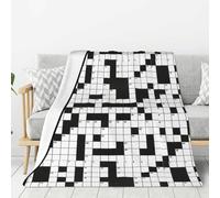 asbwuo Crossword Puzzle Pattern Family Flannel Throw Blanket Set - Warm Lightweight for Couples, Kids, Grandparents - Home, Travel, Dorm Decor 60"X50"