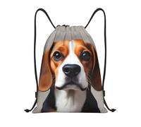 asbwuo Cute Beagle Dog Drawstring Backpack Lightweight Sports Gym Bag With Adjustable Shoulder Straps For Fitness Yoga Travel Soccer Volleyball Medium