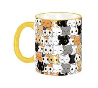 asbwuo Cute Cat Coffee Mug with Handle Tea Cup Mug Drinking Cups Ceramic Reusable Funny Novelty Coffee Mugs Travel Cup Drinkware Accessories for Home Office Cups Gifts 11oz