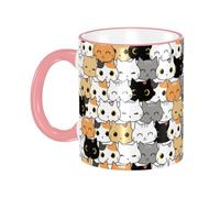 asbwuo Cute Cat Coffee Mug with Handle Tea Cup Mug Drinking Cups Ceramic Reusable Funny Novelty Coffee Mugs Travel Cup Drinkware Accessories for Home Office Cups Gifts 11oz