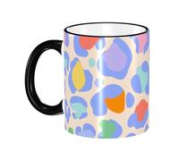 asbwuo Cute Colorful Leopard Print Coffee Mug with Handle Tea Cup Mug Drinking Cups Ceramic Reusable Funny Novelty Coffee Mugs Travel Cup Drinkware Accessories for Home Office Cups Gifts 11oz