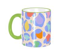 asbwuo Cute Colorful Leopard Print Coffee Mug with Handle Tea Cup Mug Drinking Cups Ceramic Reusable Funny Novelty Coffee Mugs Travel Cup Drinkware Accessories for Home Office Cups Gifts 11oz