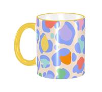 asbwuo Cute Colorful Leopard Print Coffee Mug with Handle Tea Cup Mug Drinking Cups Ceramic Reusable Funny Novelty Coffee Mugs Travel Cup Drinkware Accessories for Home Office Cups Gifts 11oz