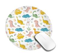 asbwuo Cute Dinosaurs Pattern Round Mouse Pad Mousepad Small Mouse Pads for Desk Accessories Gaming Mouse Pad with Stitched Edge Non Slip Rubber Desk Mat Mouse Mat for Office Working 8"X8"