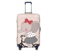 asbwuo Cute Elephant Bike Ride Luggage Cover Elastic Washable Protector Anti-Scratch Travel Suitcase Covers with Concealed Zipper for 18-32 Inch Luggage Medium