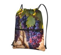 asbwuo Desert Grapes Printed drawstring sports backpack zippered drawstring backpack suitable for hiking and fitness