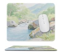 asbwuo Desk Pad Protector Strange Rocks in The Creek Waterproof Desk Writing Pad with Anti-fray Stitching Non-Slip Rubber Bottom Computer Mouse Pad for Wireless Mouse Office and Home