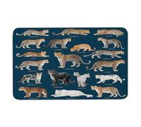 asbwuo Diatomaceous Earth Bath Mat Round Corners Leopard Varieties Printed Anti-Slip Bathroom Mat Rug for Shower Sink Bathtub Toilet 20x32 Inch